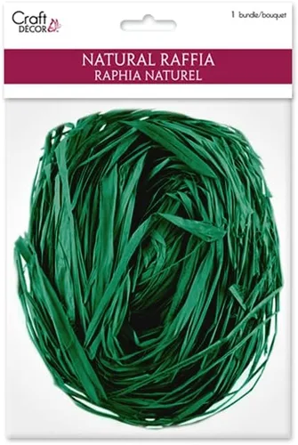 Vista 2 de Raffia Fibra de hilo largo para artes y manualidades, manojo mediano de 2 onzas (verde)