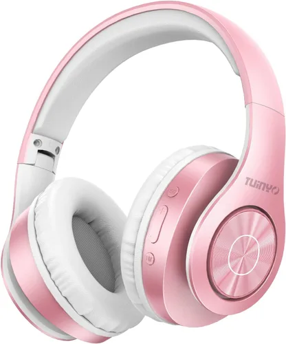 Vista 10 de Tuinyo Audífonos inalámbricos Bluetooth, auriculares estéreo, 35 horas de tiempo de reproducción inalámbrica, con graves profundos, orejeras