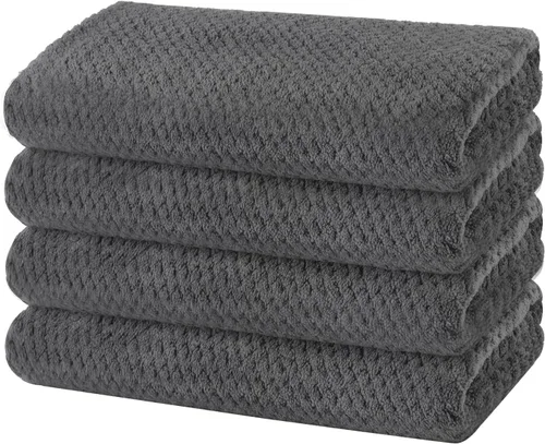 Vista 17 de KinHwa Toallas de mano de microfibra para baño, toallas faciales suaves y absorbentes, toallas de mano grises para baño, paños de lavado para spa