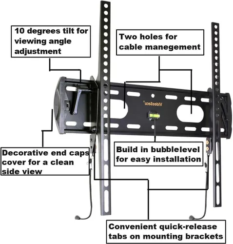 Vista 2 de VideoSecu Soporte de pared de TV inclinable de perfil bajo para LG 43LF6300 49UF6700 49LF5500 49LF6300 37LK450 37LV3500 42LK450 42LK520 47LK520