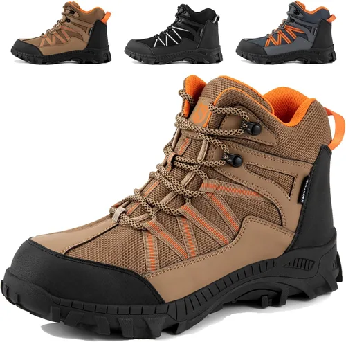 Vista 8 de SUADEX - Botas de puntera de acero para hombre, Botas de trabajo indestructibles para mujer, Zapatos de construcción, punta compuesta