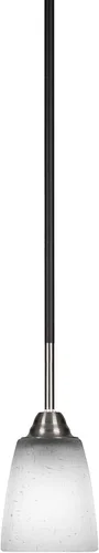Vista 238 de Toltec Lighting Paramount - Mini colgante de 1 luz en acabado negro mate con cristal de arte perla de 7 pulgadas y estilo negro