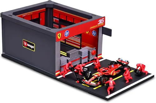 Vista 5 de Bburago 1:43 2024 Ferrari SF-24 Pit Pass, Leclerc #16