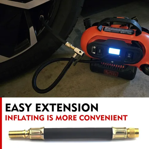 Vista 7 de 2 extensores de vástago de válvula de neumático, extensión de vástago de válvula de goma flexible de 7.87 pulgadas, universal para automóviles