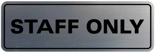 Vista 26 de All Quality Letrero estándar para pared o puerta Fácil instalación Señales de trabajo de oficina Seguridad mejorada – Negro – Pequeño