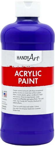 Vista 15 de Handy Art Pintura acrílica, juego de 12 colores, botellas de 16 onzas, acrílico líquido para estudiantes semibrillante, consistencia de flujo