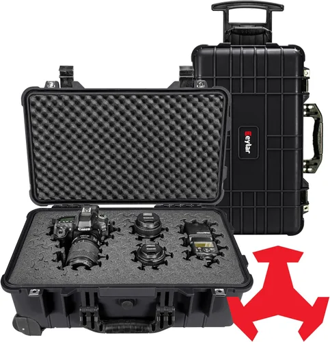 Vista 13 de Eylar Estuche rígido de 22 pulgadas con rodillo de mano con espuma Ragar XP Crosslink reconfigurable y reutilizable, impermeable, a prueba de golpes