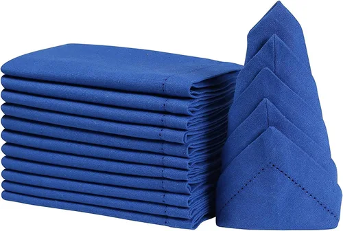 Vista 12 de Juego de 12 servilletas de tela de algodón con dobladillo de 18 x 18 pulgadas, decorativas, suaves, duraderas, lavables, reutilizables, perfectas