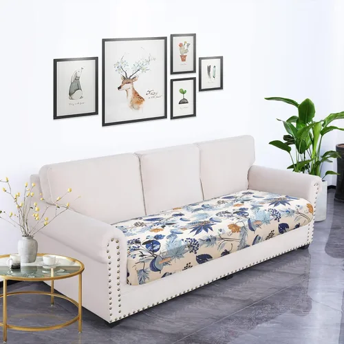 Vista 141 de hyha Fundas de cojín de sofá estampadas, fundas de sofá florales lavables para sofás con 2 cojines, fundas de cojín de patrón elástico para muebles
