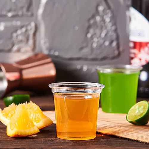 Vista 2 de Lilymicky paquete de 500 unidades de vasos de chupito de plástico de 1 onza, vasos desechables transparentes de 1 onza para vodka, whisky, tequila