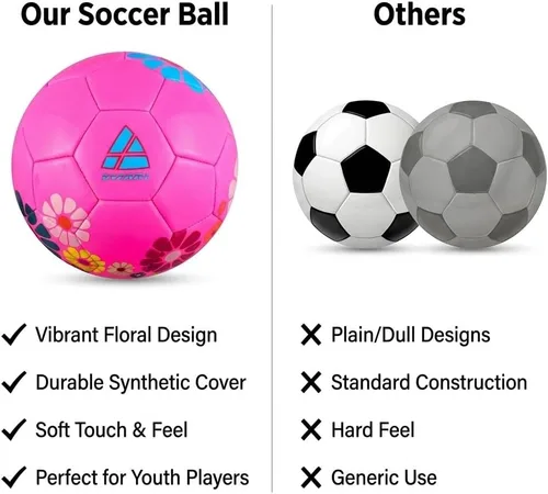 Vista 7 de Balón de fútbol Vizari con flores, 4