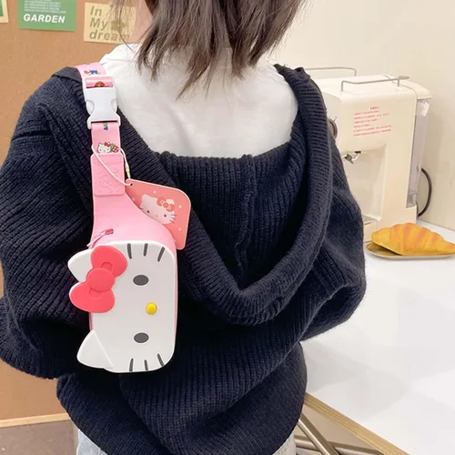 Vista 4 de Riñonera pequeña Kawaii para niños y adolescentes, Rojo