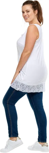 Vista 6 de ellos Camiseta sin mangas tipo túnica con dobladillo de encaje para mujer