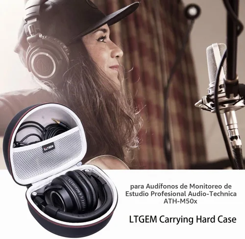 Vista 7 de Funda para auriculares Audio-Technica ATH-M30X / ATH-M50X / ATH-M40X / ATH-M50xBT2 / ATH-M50xBT2DS - Bolsa de almacenamiento protectora