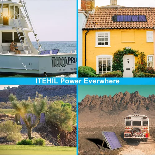 Vista 7 de ITEHIL Panel solar, kits de paneles solares monocristalinos de 100 W y 18 voltios, cargador de panel solar portátil de alta eficiencia, respaldo