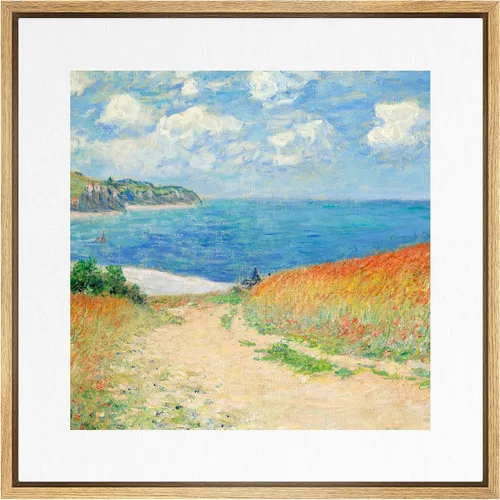 Vista 23 de SIGNWIN Lienzo enmarcado para pared, diseño retro de cielo azul y nube, paisaje, naturaleza, ilustraciones de área silvestre, bellas artes, casa