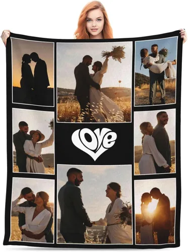 Vista 37 de Manta personalizada con foto, manta personalizada con imagen para regalos de pareja, mantas de franela personalizadas para adultos, niños
