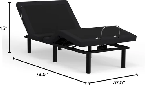 Vista 2 de Blissful Nights e6 Wall Glide - Base de cama ajustable con control de voz, masaje, USB, luz nocturna, anti ronquidos, gravedad cero, control remoto