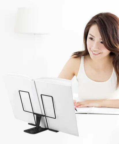 Vista 7 de Honagu Soporte para libros de lectura, soporte ajustable para libros, soporte para documentos, soporte resistente para recetas, libros de texto