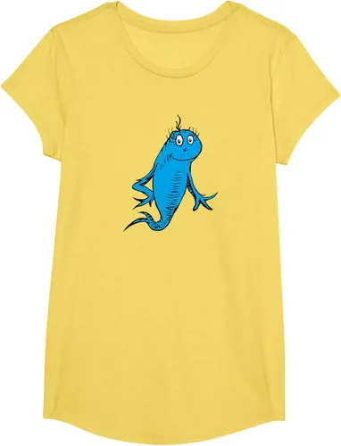 Vista 57 de Dr. Seuss Blue Fish Character - Camiseta con licencia oficial Negro