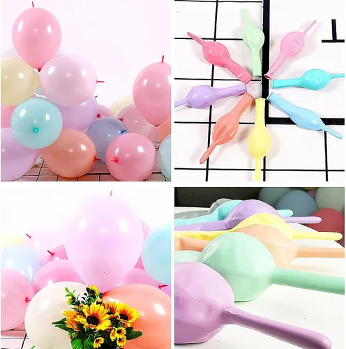 Vista 5 de IN-JOOYAA Globos de enlace rosa bebé de 12 pulgadas, 100 globos de látex de enlace rápido para sesión de fotos, baby shower, decoración de fiesta