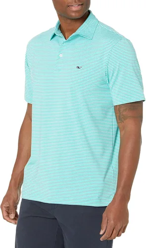 Vista 37 de Vineyard Vines Polo Bradley Stripe Sankaty para hombre Ocean Breeze Tejeda