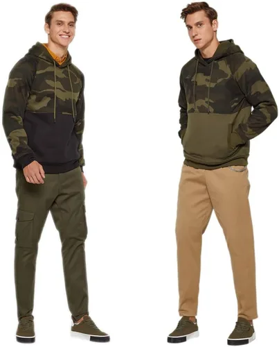Vista 4 de LBL - Sudaderas con capucha para hombre, de mezcla suave, con forro polar, con bolsillo tipo canguro