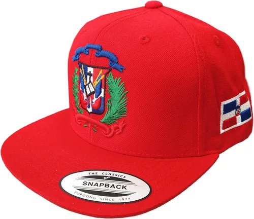 Vista 10 de Escudo bordado de República Dominicana y tapa trasera a presión de bandera Negro
