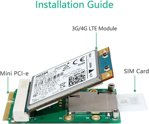 Vista 5 de HLT Adaptador Mini PCI-E con ranura para tarjeta SIM
