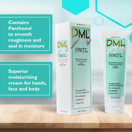 Vista 2 de DML Forte Skin Care - Hidratante súper hidratante para manos, cara y cuerpo, hidratante facial hipoalergénico para piel seca y agrietada, crema