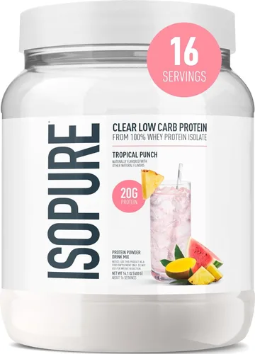 Vista 10 de Isopure - polvo de proteína de suero de leche con sabor a fruta ligera refrescante