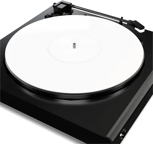 Vista 9 de TAKMORK - Tapete para tocadiscos, acrílico de 12 pulgadas y 0.118 in con hueco central de etiquetas, color blanco Helps Reduce Static Buildup