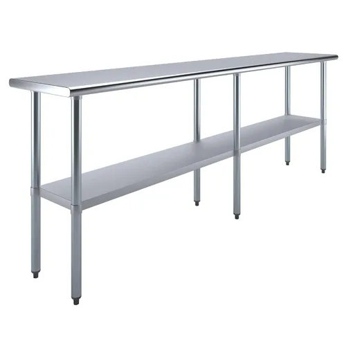 Vista 35 de AmGood Mesa de trabajo de acero inoxidable con estante inferior Preparación de alimentos NSF Estación de trabajo utilitaria