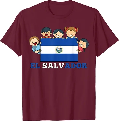Vista 13 de Camiseta salvadoreña del Mes de la Herencia Hispana con la bandera de El Salvador para niños, Negro