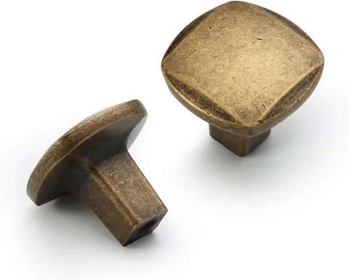 Vista 18 de Amerdeco Paquete de 10 tiradores de gabinete de latón antiguo de 3 pulgadas (76mm) para cocina, tiradores vintage retro para armarios, manijas