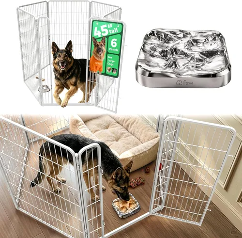 Vista 17 de FXW Homeplus Unleashed Corral para Perros de Interior - Juego Sin Estrés y Seguro, Resistente de 24 Pulgadas con 6 Paneles para Cachorros y Perros