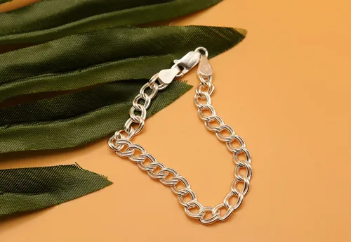 Vista 2 de PORI JEWELERS Pulsera de cadena de eslabones italianos de plata de ley 925 para hombres y mujeres, Metal