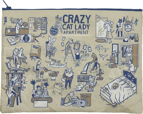 Vista 3 de Carpeta con cremallera - Crazy Cat Lady