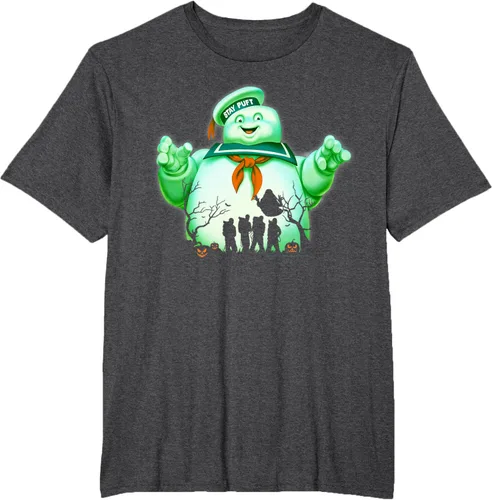 Vista 9 de Ghostbusters Marshmallow Man Group Shot Silhouette Camiseta Negro