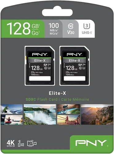 Vista 8 de PNY Tarjeta de memoria flash Elite-X C10 U3 V30 SDXC de 128 GB, 2