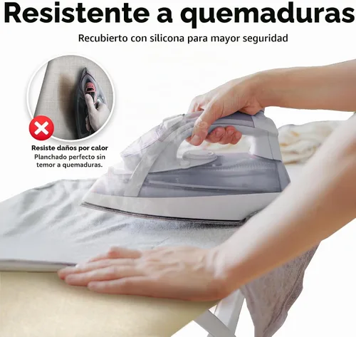 Vista 4 de Home Intuition Funda para tabla de planchar extra gruesa y almohadilla de hierro resistente a la quema con cierre de y borde elástico, 15 x 54 Beige