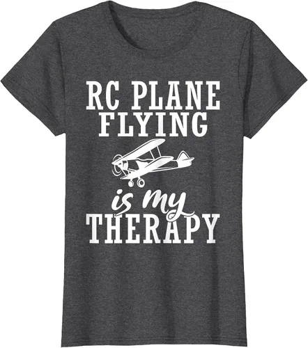 Vista 54 de RC Plane Flying is My Therapy RC Plane T-Shirt Asphalt Grey