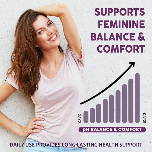Vista 4 de Feminine Balance - Gomitas probióticas para mujeres, apoyan la salud vaginal, el equilibrio del pH, la frescura y la salud digestiva, con piña, olmo