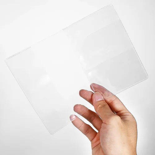 Vista 7 de Paquete de 10 fundas transparentes para pasaporte, protector impermeable para pasaporte, soporte de pasaporte de plástico transparente, protector