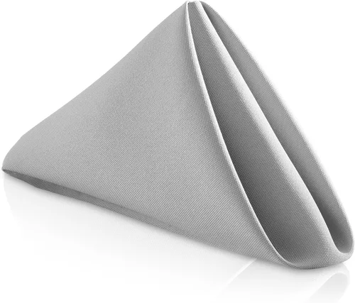 Vista 17 de Lann de Linens – 1 Docena de 20 en. Gamuza Cena Servilletas W/Hemmed bordes – varios colores disponibles Azul bebé
