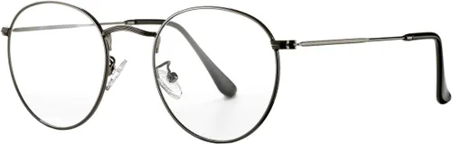 Vista 12 de PORADAY Lentes de bloqueo de luz azul para mujeres y hombres, marco de lentes de metal redondo retro 100% anti-luz azul