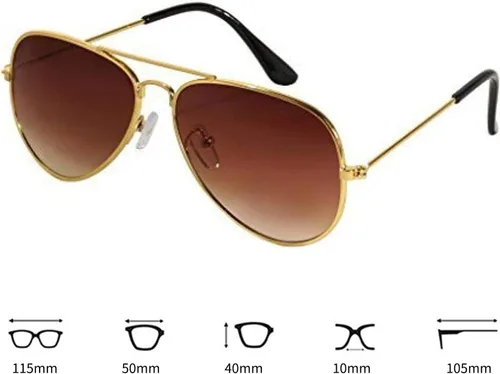 Vista 3 de Wodison Gafas de sol clásicas para niños y niñas, lentes de sol reflectantes con marco de metal