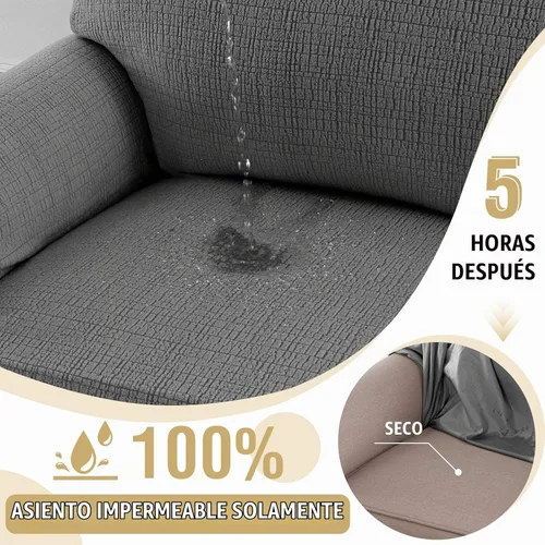 Vista 4 de H.VERSAILTEX - Funda elástica para sofá de jacquard con protector de muebles impermeable de 1 pieza, fundas para sofá elásticas con parte inferior