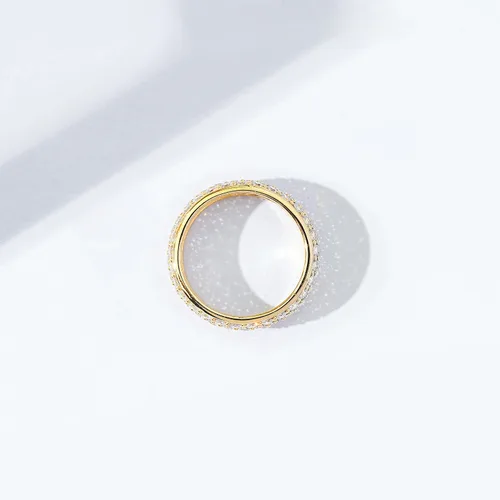Vista 4 de Tienda Collection Platinum or Gold Plated Sterling Silver 3 Row Pave Ring set with Round Infinite Elements Cubic Zirconia