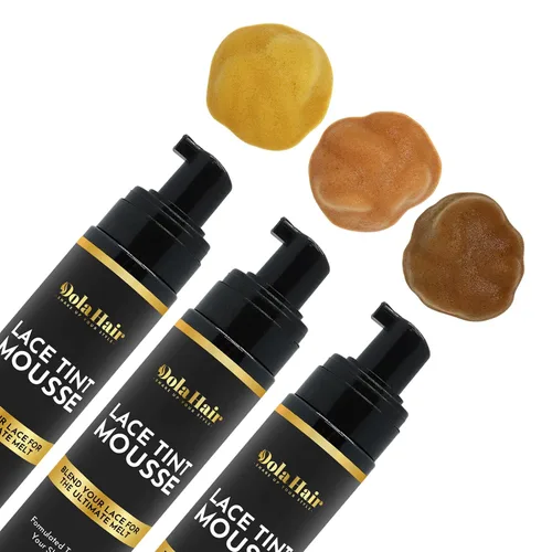 Vista 6 de Dolahair Mousse de tinte de encaje fundido y spray para pelucas de color marrón oscuro, espuma para pelucas frontales de encaje (marrón oscuro)